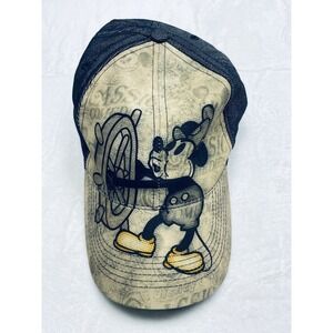 Disney Steamboat Willy Mouse Hat Cap Adult‎ Walt Disney World Strap Back